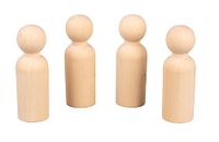 Rayher 64536505 Set van 4 onbehandelde houten kegels, FSC-gecertificeerd, 7,7 cm, diameter 2,4 cm, houten figuren om te beschilderen, kerststalfiguren, speelfiguren van hout, naturel