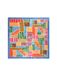 SILK & CASHMERE foulard bleu clair / orange foncé / rouge vif