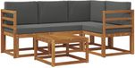 vidaXL Acacia Hout Hoek Loungeset Naturel et Anthracite