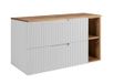 3xE living Meuble sous-vasque 80 cm, blanc/chêne Craft