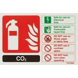 VSafety Glow In The Dark Carbon Dioxide Co2 Id Brandblusser - 150mm x 100mm - Rigid Plastic