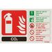 VSafety Glow In The Dark Carbon Dioxide Co2 Id Brandblusser - 150mm x 100mm - Rigid Plastic