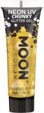 Moon Creations Glitter Makeup Moon Glow - Neon UV Chunky Glitter Gel Goudkleurig/Geel