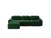 Canapé modulaire en velours côtelé vert 293x177x69 cm