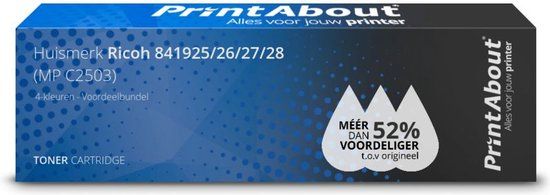 PrintAbout Toner 841925/26/27/28 (MP C2503) 4-kleuren Multipack | Hoge capaciteit