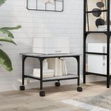 vidaXL Printerkastje 2-laags 50x40x38 cm bewerkt hout grijs sonoma
