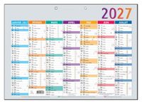 Exacompta - 34103E - Kalender Meerkleurig - 53 cm x 40,5 cm - Halfjaarlijks 2023