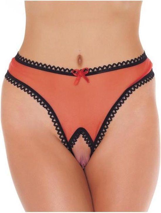 Rimba Amorable - Slipje Met Open Kruis - Rood