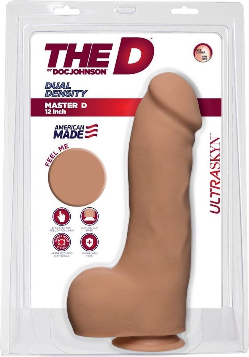 Doc Johnson The D - Master D - 12 Inch With Balls Ultraskyn - Caramel