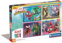 Clementoni Spidey and His Amazing Friends 4 Puzzels in 1 Doos Legpuzzel Kinderen vanaf 3 jaar