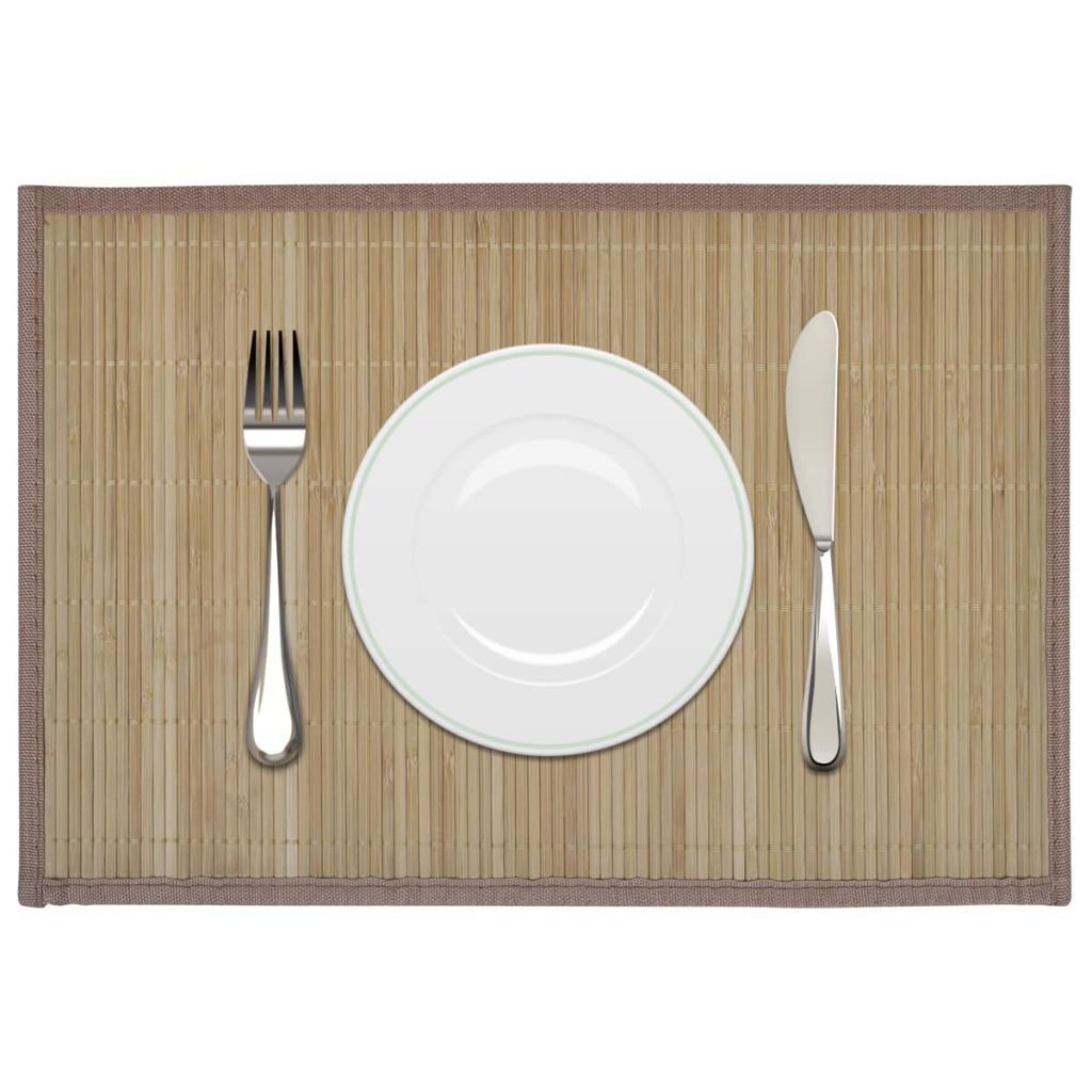 vidaXL 6 Placemats bamboe 30 x 45 cm bruin