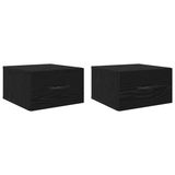 vidaXL Nachtkastje 2 stuks Zwart Eiken 35 x 35 x 20 cm Bewerkt Hout