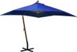 Maison Exclusive - Parasol de jardin avec mât, bleu azur, 3x3 mètres, bois de pin massif