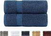 Todocama 2 grote badhanddoeken, 100% katoen, 550 g/m², extra zacht, zeer absorberend en sneldrogend, afmetingen 100 x 150 cm, marineblauw