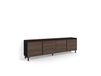Meuble TV effet bois de chêne foncé et noir 207x35x61cm avec pieds