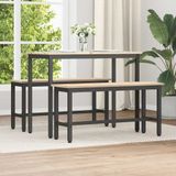 vidaXL - Eetbanken - 100 x 32,5 x 49 cm - 2 stuks - Massief grenenhout - Naturel
