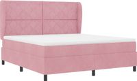 vidaXL Boxspringbed met hoofdeinde, roze, 200 x 180 cm, fluweel