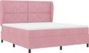 vidaXL Boxspringbed met hoofdeinde, roze, 200 x 180 cm, fluweel
