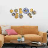 Handgeschilderd, decoratief metalen wandaccessoire, 112 x 9 x 47 cm