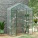 Serre transparente à 8 étagères, bâche en PVC transparente et porte enroulable, 143 x 73 x 195 cm