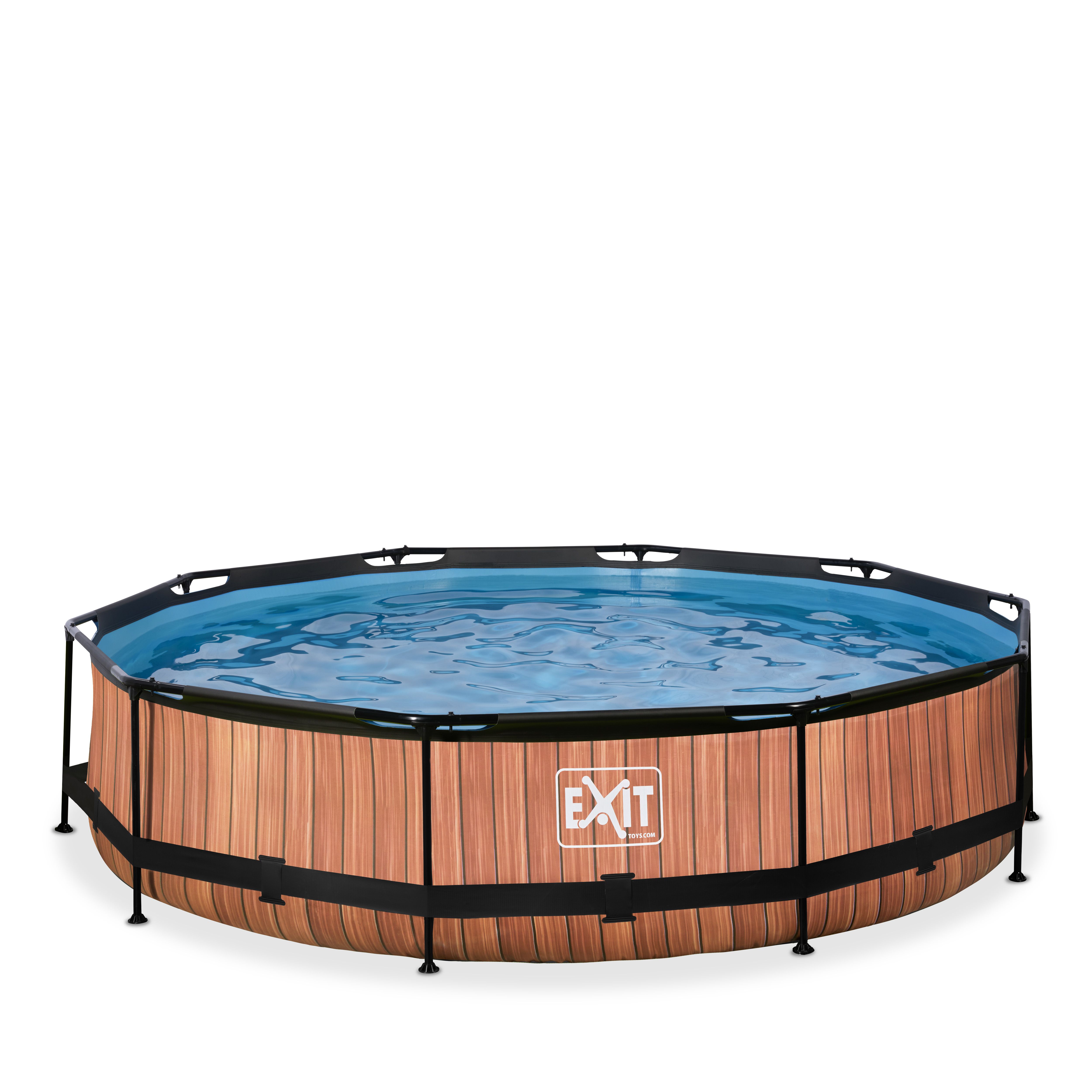 Exit Wood Zwembad ø360x76cm met filterpomp - Bruin