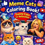 Meme Cats Coloring Book: Funny Cats for Relaxation