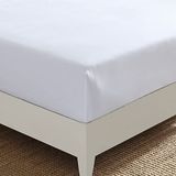 Nautica Kingsize hoeslaken, katoen percal beddengoed, casual woondecoratie (effen wit, kingsize)