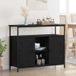 Buffet-meuble de rangement chêne noir 100 x 35 x 80 cm bois d'ingénierie 702569