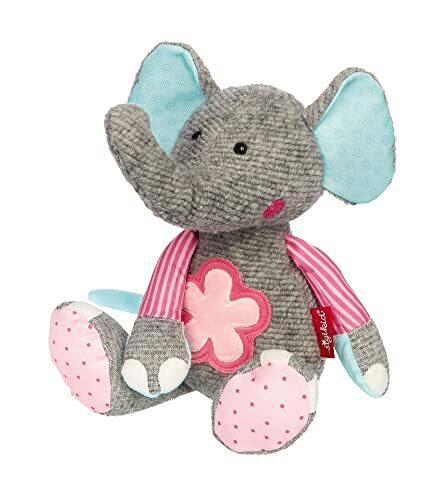 Sigikid 42846, Patchwork Sweety knuffeldier, olifant/roze-grijs