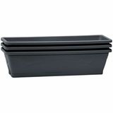 EDA PLASTIQUE EDA Set van 3 jardinieres balkon Symphony - 3 x 6 L - 50 x 15 x 12 cm - Antracietgrijs