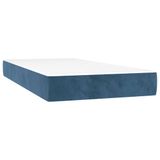 vidaXL Boxspringbed met matras, fluweel, donkerblauw, 120x200 cm