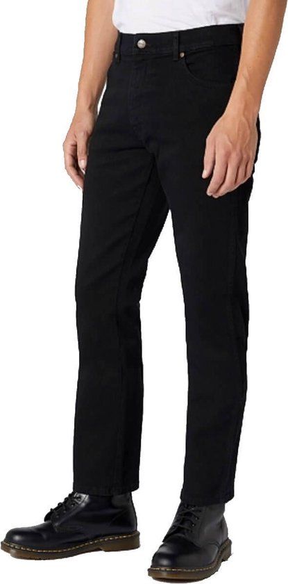 Wrangler Texas Str Heren Regular Fit Jeans Zwart - W38/L30