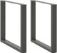 Pieds de table 2 pièces en forme de U 80x(72-73) cm acier anthracite