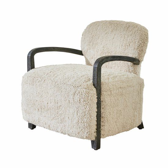 LOBERON Fauteuil Roudaria crème/antiekzwart