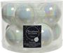 Decoris Kerstballen glas d6 cm wit/iris 10st kerst