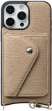 AVY Leren Hoesje Geschikt voor Apple iPhone 16 Pro | Met Magnetische Kaarthouder | Compatibel met MagSafe | Leather Case met Wallet | Beige