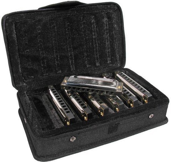 Belcanto Bluesharp Mondharmonica SET met Koffer STAGELITE