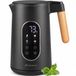 HomeShift Waterkoker met Temperatuurregeling - Warmhoudfunctie - Dubbelwandig - Elektrisch - 1,7 Liter - 2200W - Zwart / Hout