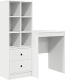 vidaXL Bureau Wit MDF/Hout 145,5 x 40 x 127 cm