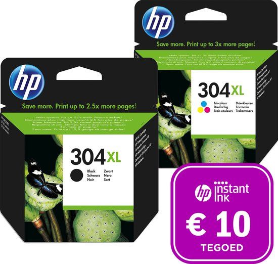 HP 304 Inktcartridge Kleur XL + Zwart XL + Instant Ink tegoed