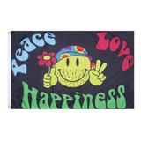 AZ FLAG Regenboog Peace Love Happiness 90x60 cm Vlag