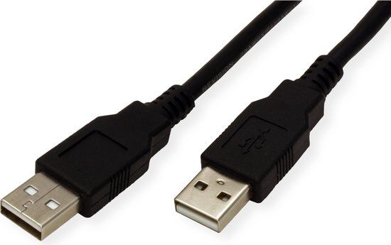 ROLINE USB 2.0 Kabel, type A-A, zwart, 0,8 m