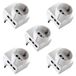 Electraline 92395 multiprises - Set van 5 - 3-voudig geaard stopcontact 10/16 A - 230 V - Blanc