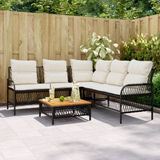 Maison Exclusive - Ensemble de banc de jardin 2 pièces avec coussins, noir, en polyrotin