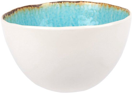 Cosy & Trendy Kom Laguna Azzurro - 4 Stuks 600 ml Ø 14 cm - Aardewerk - Blauw