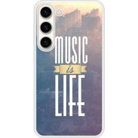 Samsung Bedrukt siliconen hoesje compatibel met Galaxy S23 Music is life