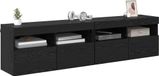 Meuble TV 2 pièces Chêne noir Bois modifié