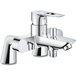 Grohe Start Loop Mitigeur Baignoire Monocommande Chromé + Colonnettes Luxe Chromé