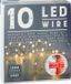 CEPEWA Draadverlichting lichtsnoer - 120 cm - 10 leds - warm wit - batterij - timer