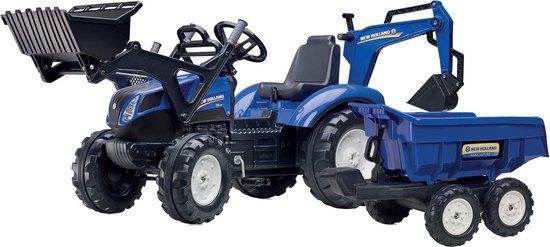 Falk New Holland Tractor Shovel Set Maxi 3+ - Zwart/Blauw